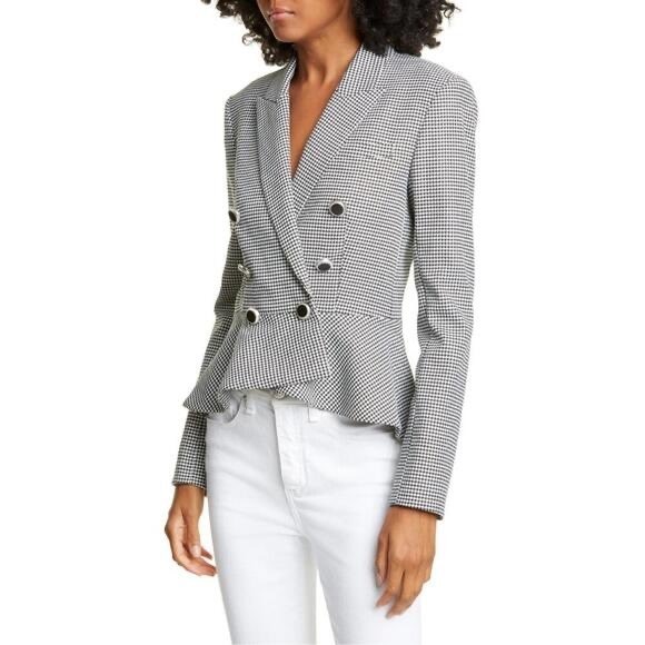 Veronica Beard Jackets & Blazers - Veronica Beard Houndstooth Dickey Jacket Black White Double Breasted Blazer